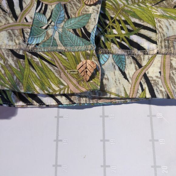 Vintage Nancy Bolen Blazer Jacket Womens L Green Floral Outdoors City Girl - Picture 8 of 8